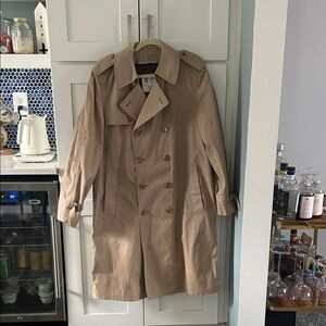 Removable Fleece Lined Classic Tan Trench Coat
